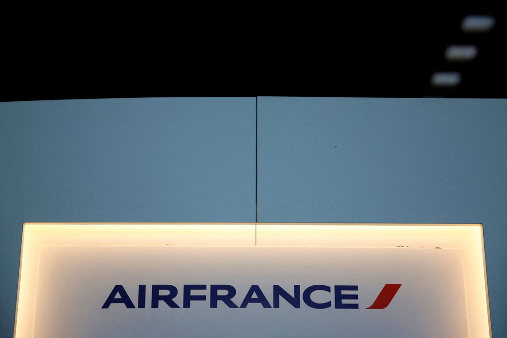 FILE PHOTO: The logo of airline company Air France at Paris Charles de Gaulle airport