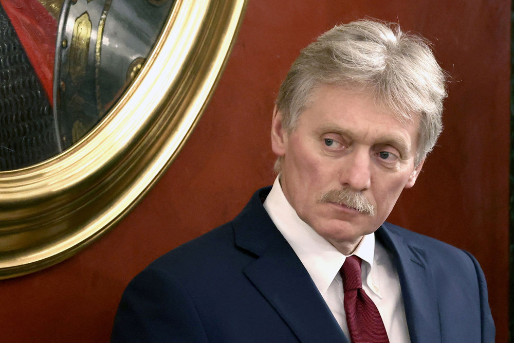 Kreml spokesman Dmitry Peskov attends a news conference in Moscow