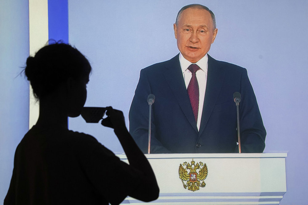 Russian President Vladimir Putin addresses Federal Assembly