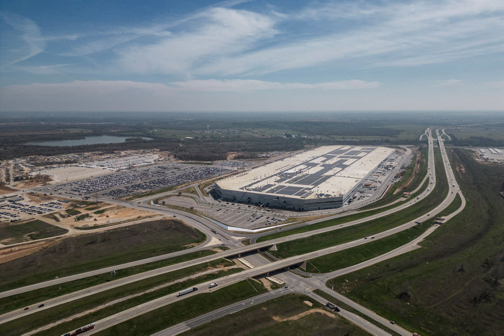 FILE PHOTO: A general view of the Tesla gigafactory in Austin