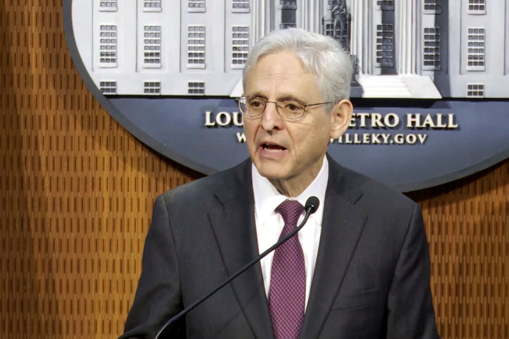 U.S. Attorney General Merrick Garland announces the findings of a civil rights investigation into the Louisville Metro Police Department in Louisville