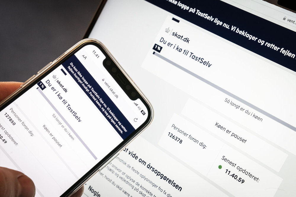 Kø på skat.dk for at se årsopgørelsen