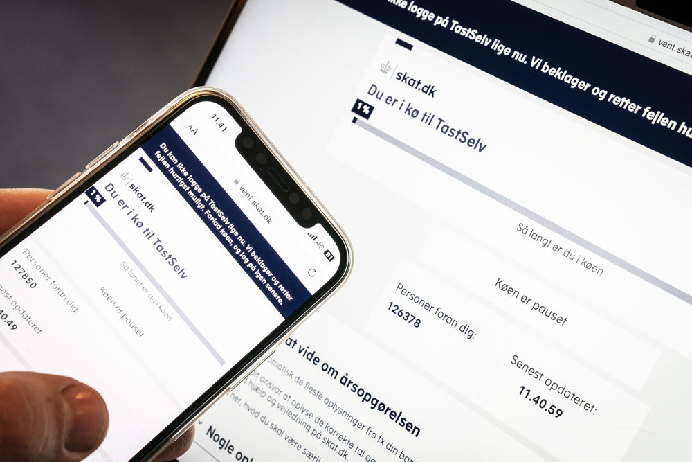 Kø på skat.dk for at se årsopgørelsen