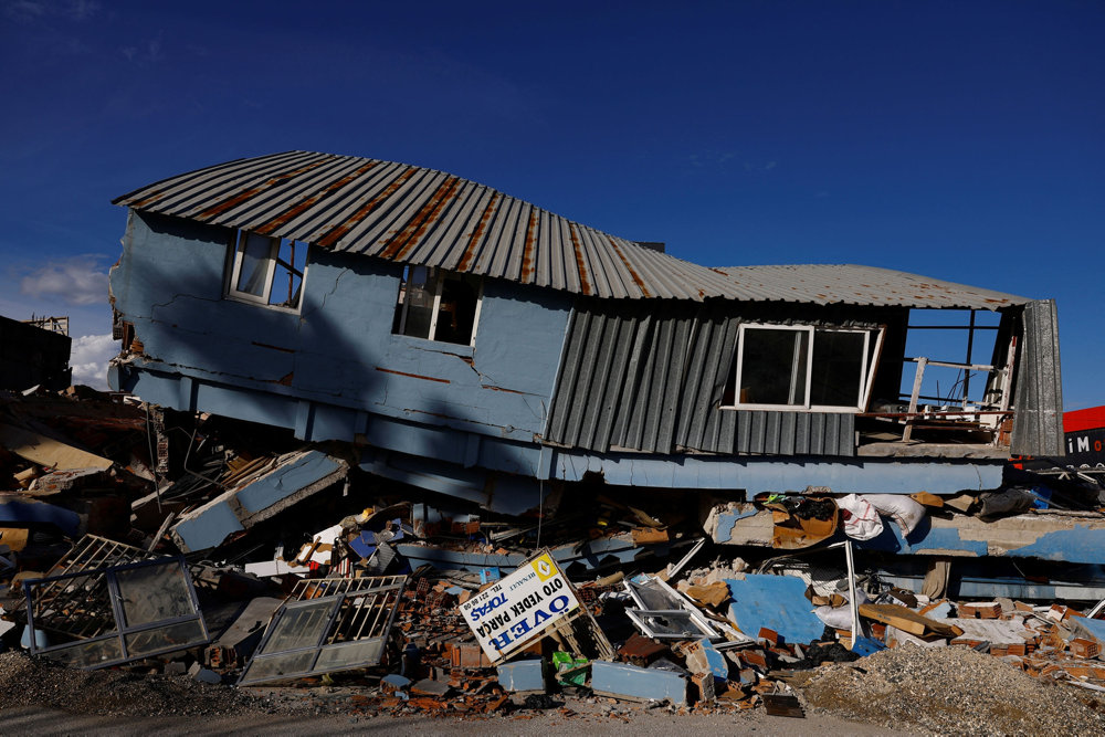 A destroyed business in Antakya Kucuk Sanyi Sitesi Industrial Estate in the aftermath of the deadly earthquake in Antakya