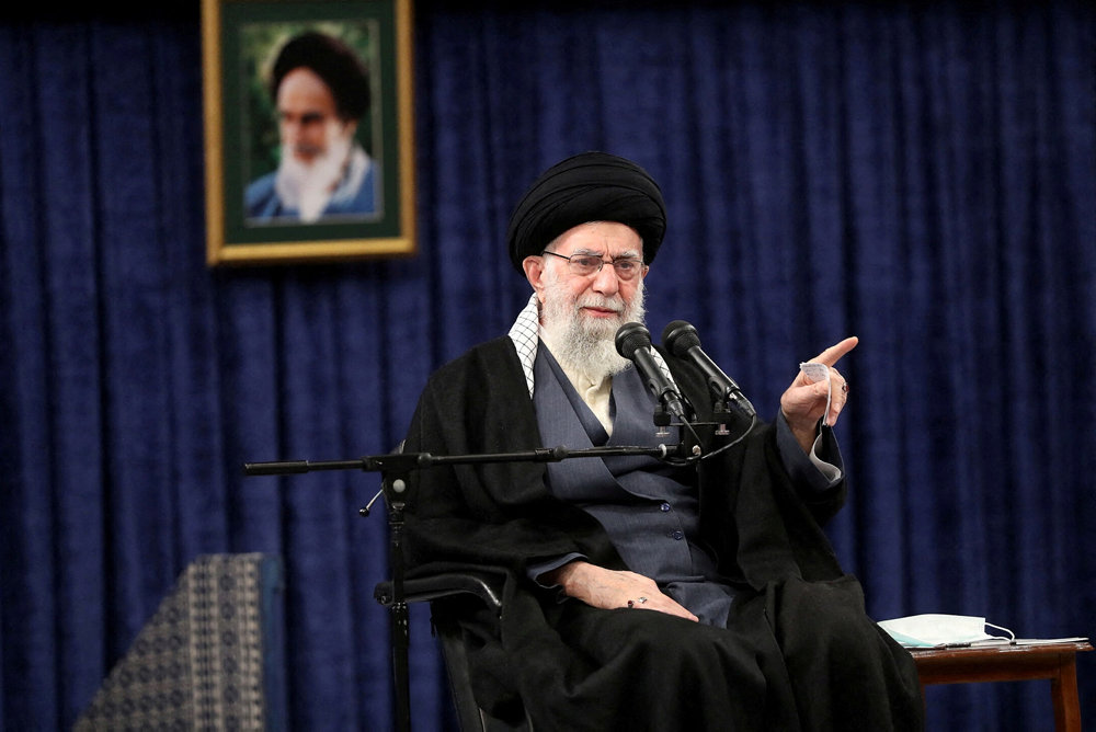 FILE PHOTO: Khamenei attends meeting with members of Air Force in Tehran