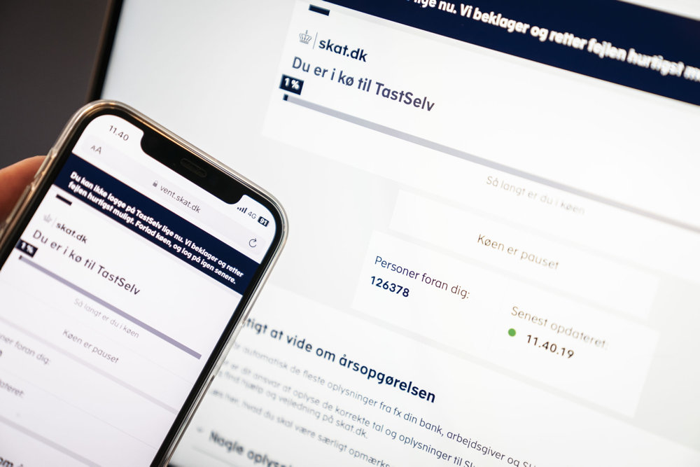 Kø på skat.dk for at se årsopgørelsen