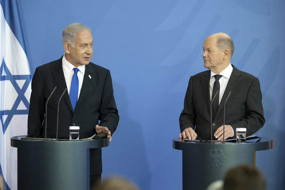 BK Scholz with Benjamin Netanyahu