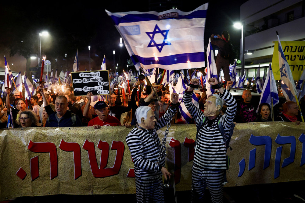 Protests against Israel''s judicial overhaul, in Tel Aviv