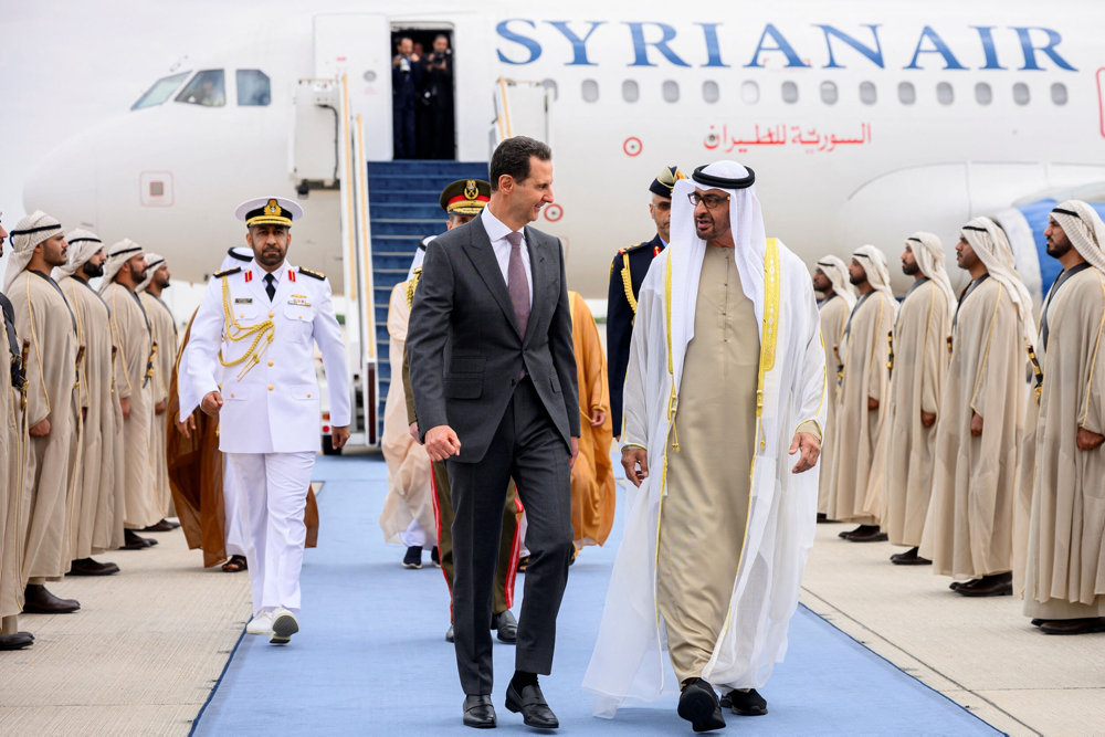 Syria''s President Bashar al-Assad meets with President of the United Arab Emirates Sheikh Mohamed bin Zayed Al Nahyan in Abu Dhabi