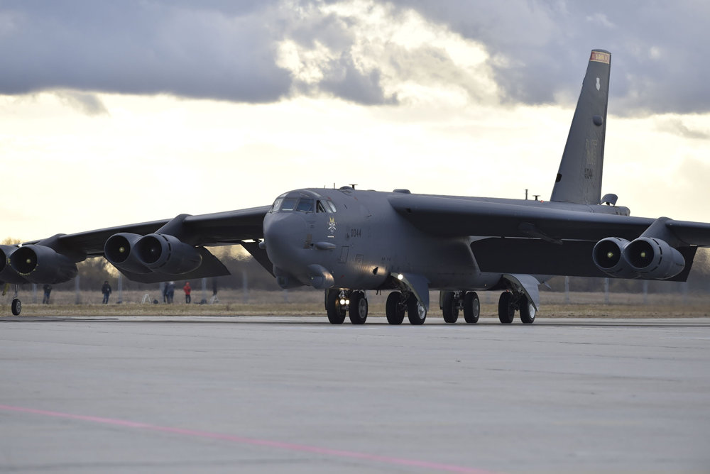 B-52 bomber landing at Czech airport within training flight