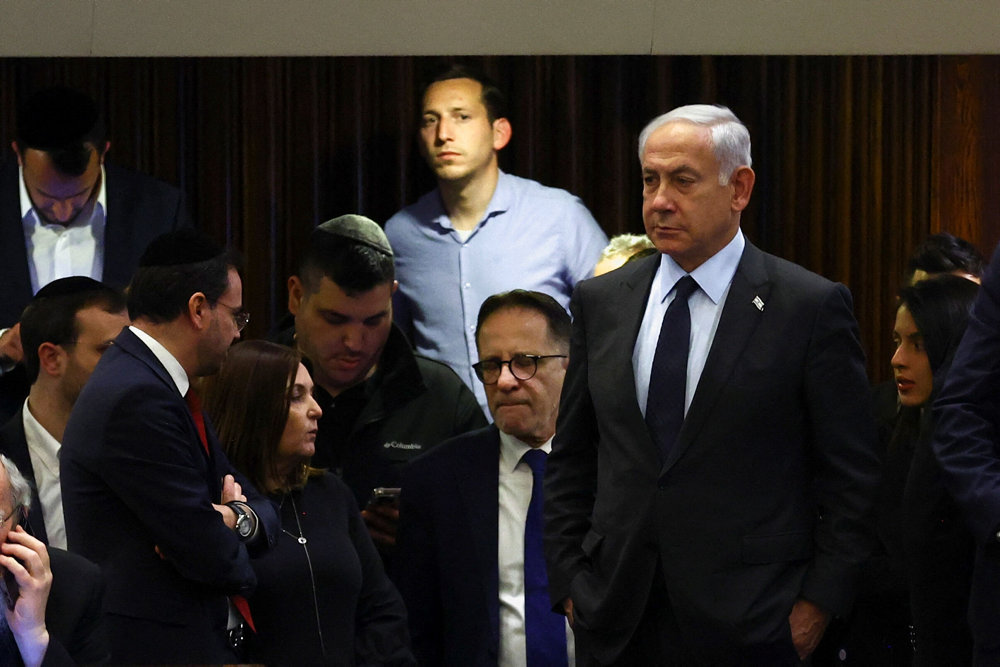 Israeli PM Netanyahu attends a meeting at the Knesset in Jerusalem