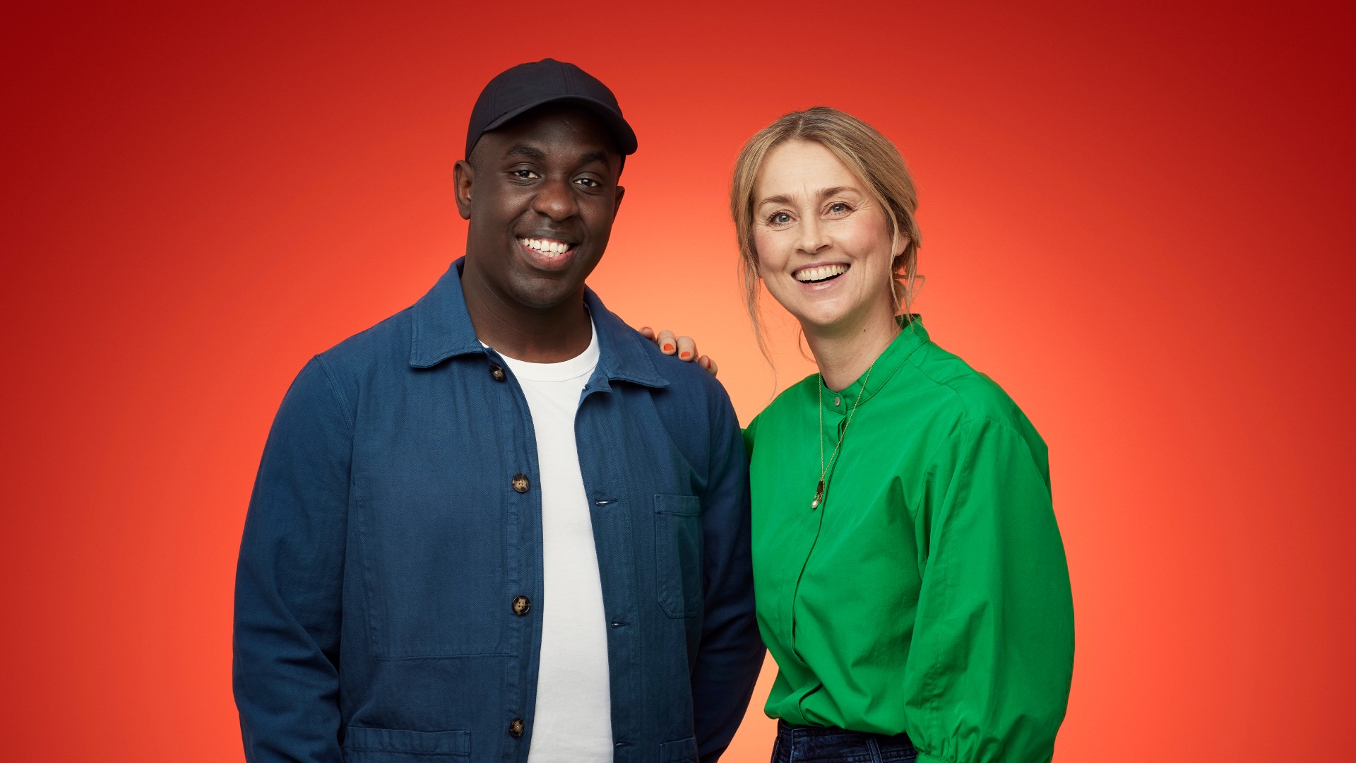 Melvin Kakooza og Camilla Martin er værter på 'Alle vores børn'-indsamlingen. (Foto: Ulrik Jantzen / TV 2).