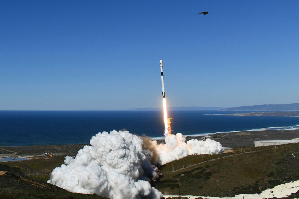 Falcon-9 rocket launch at Vandenberg Space Force Base