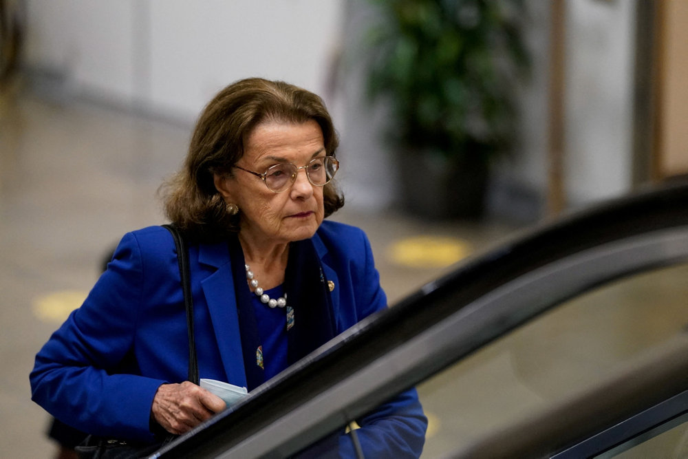 FILE PHOTO: U.S. Senator Dianne Feinstein (D-CA) at the U.S. Capitol in Washington