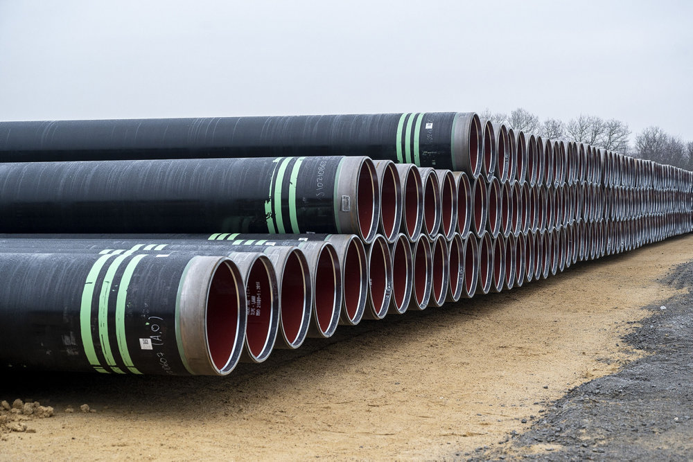 Forberedelser til kommende gaslednings landgang ved Houstrup Strand