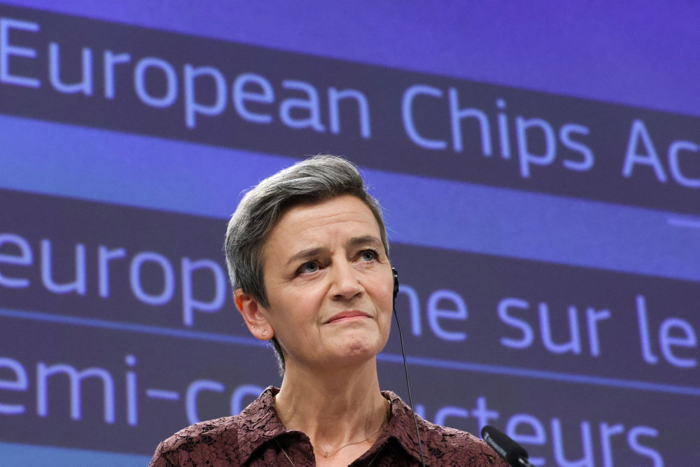FILE PHOTO: EU Commission news conference on chip industry in Brussels