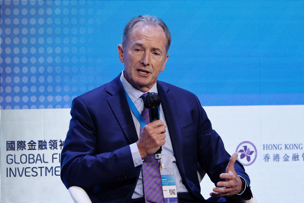 FILE PHOTO: James Gorman, Chairman and Chief Executive of Morgan Stanley, speaks during the Global Financial Leaders Investment Summit in Hong Kong