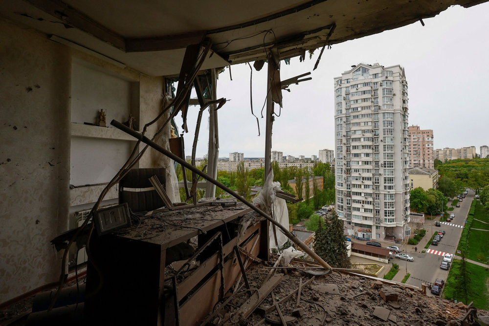 Aftermath of a Russian drone attack in Kyiv