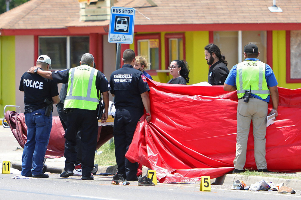 Car runs into pedestrians in Brownsville