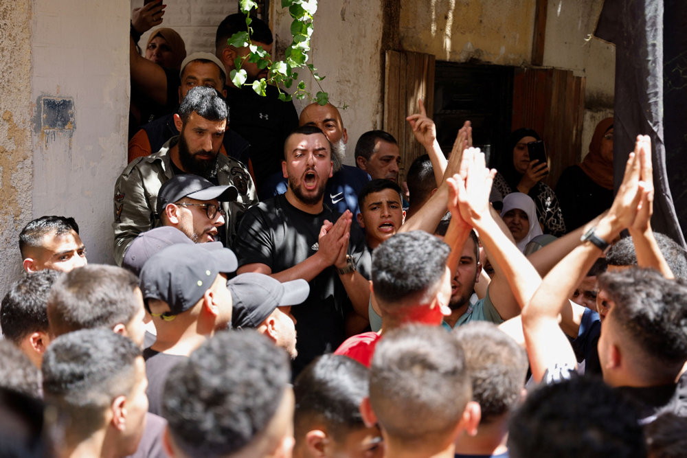 Funeral of Palestinian man Saleh Sabra, in Nablus