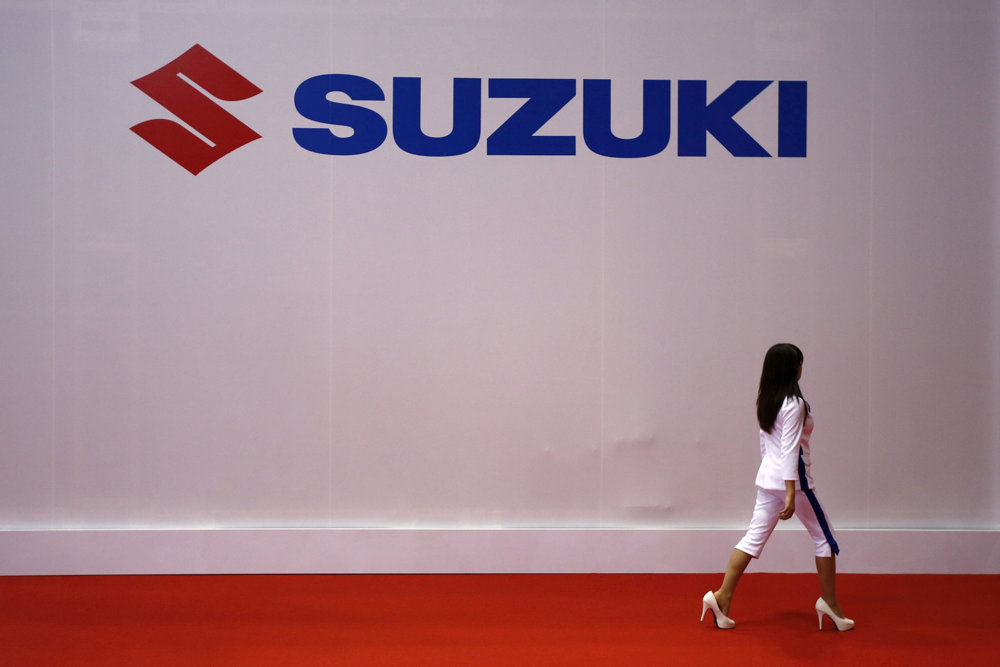 Logo of Suzuki Motors is displayed at the 44th Tokyo Motor Show in Tokyo, Japan