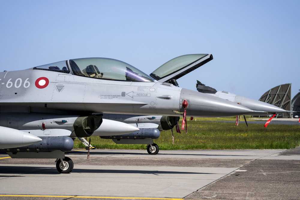 DENMARK F-16 jet fighter at Fighter Wing Skrydstrup