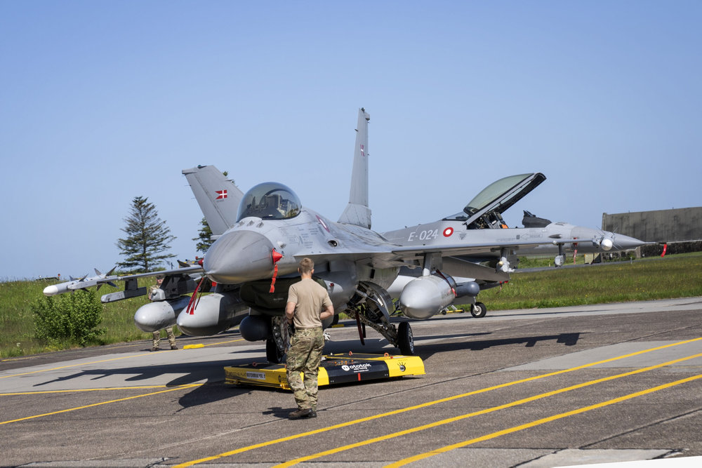 DENMARK F-16 jet fighter at Fighter Wing Skrydstrup