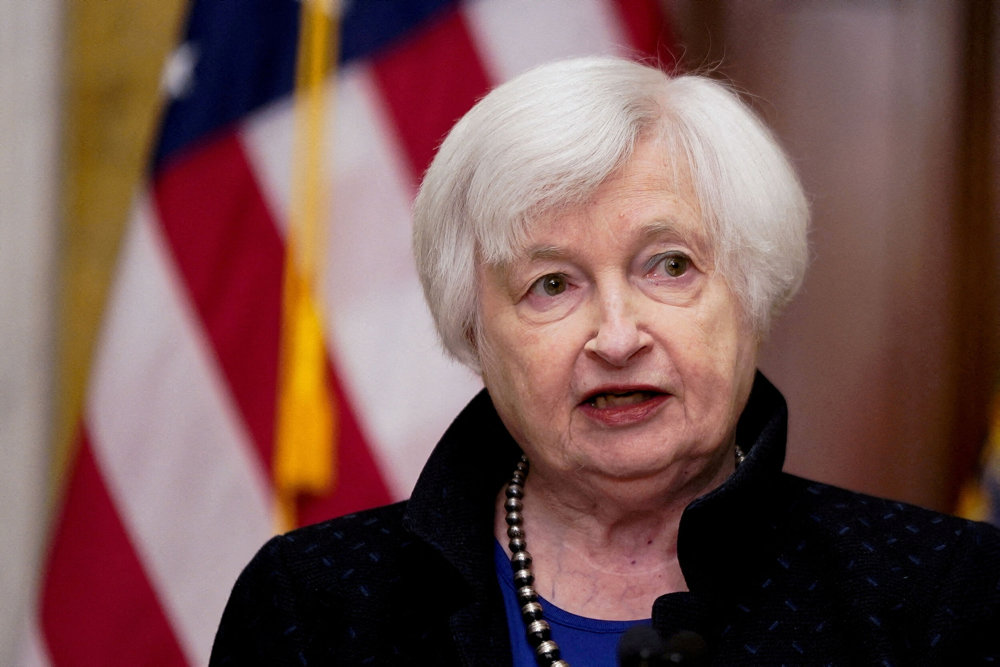 FILE PHOTO: U.S. Treasury Secretary Janet Yellen holds news conference in Washington