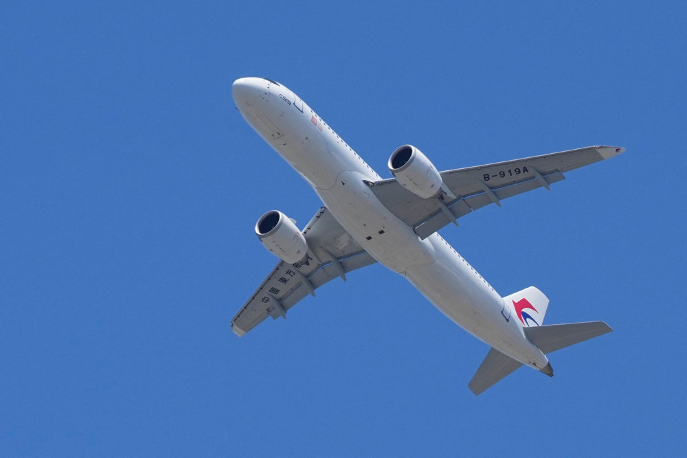 China''s domestically built C919 plane makes maiden commercial flight in Shanghai