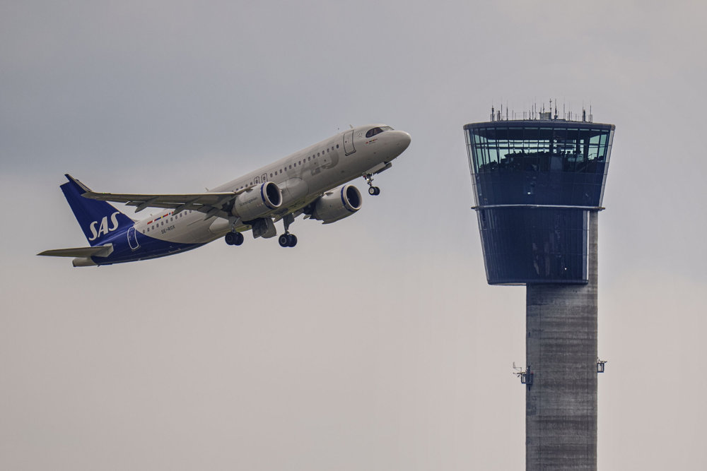 The control tower at Copenhagen Airport, Denmark