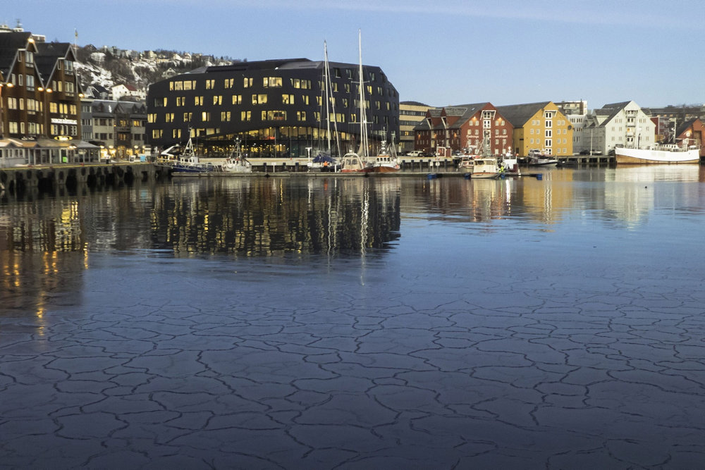 pancake ice in Tromso harbour