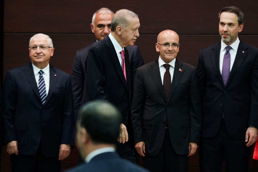 Turkish President Tayyip Erdogan announces new cabinet during a press conference, in Ankara