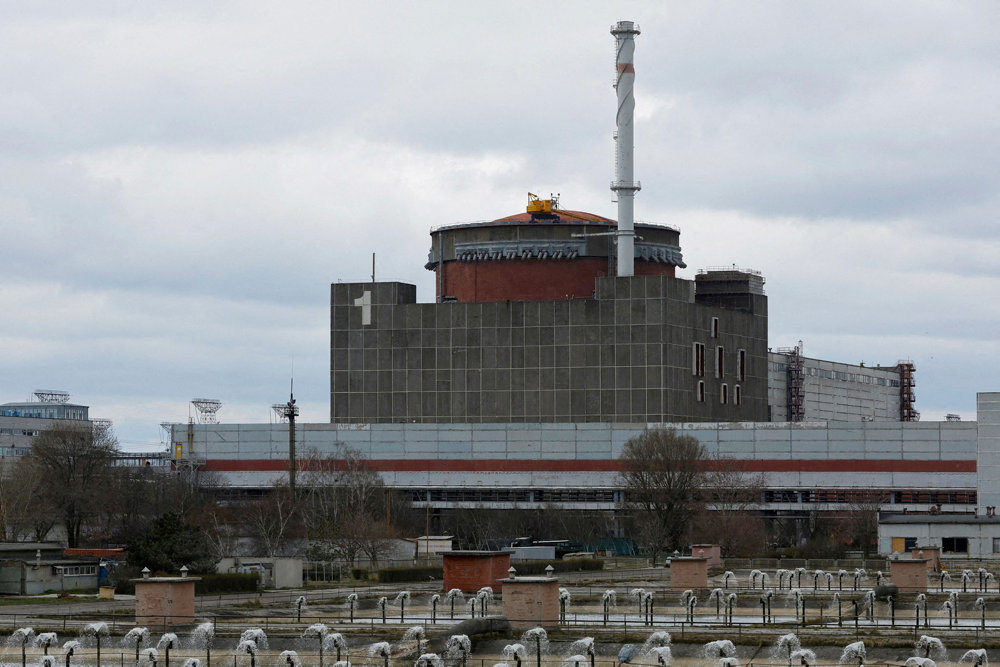 FILE PHOTO: A view shows the Zaporizhzhia Nuclear Power Plant