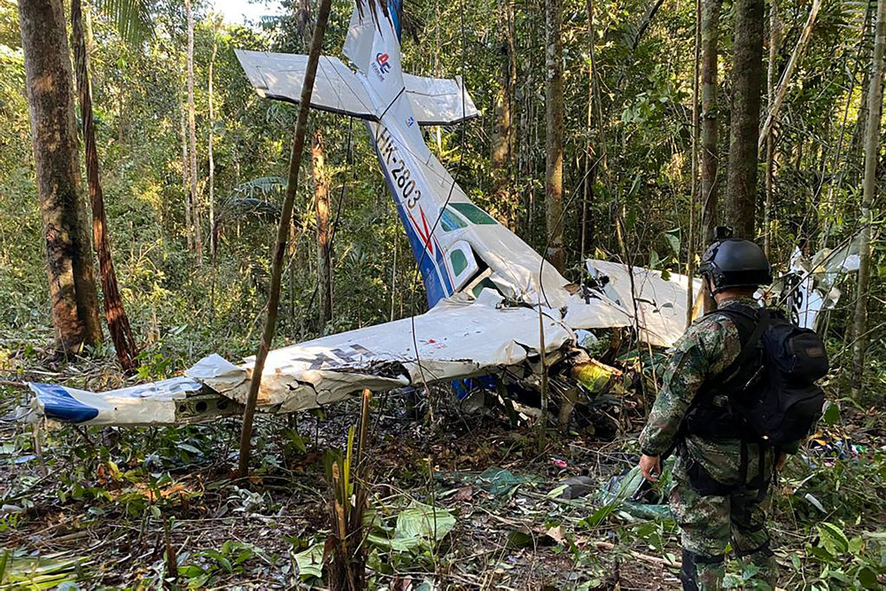 Search operation for child survivors from a Cessna 206 plane that had crashed than two weeks ago in the jungles of Caqueta