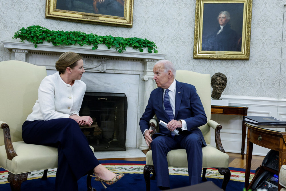 U.S. President Biden meets with Danish Prime Minister Frederiksen at the White House in Washington