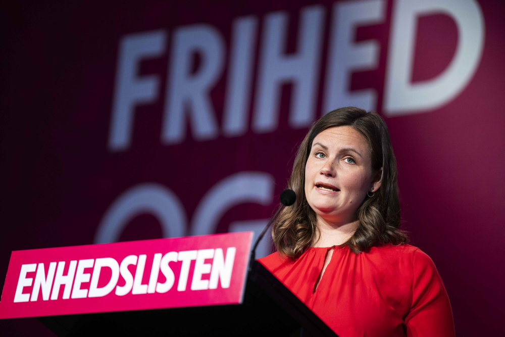 Mai Villadsen taler til Enhedslistens årsmøde