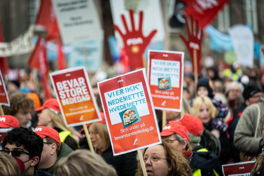 Fagbevægelsens demonstration: Bevar store bededag