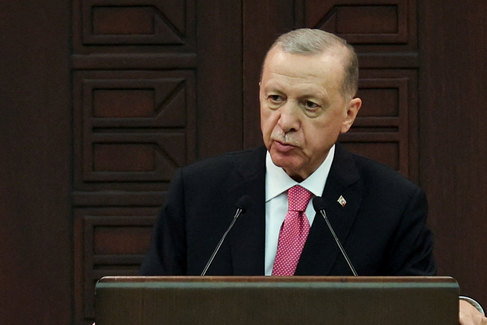 FILE PHOTO: Turkish President Tayyip Erdogan announces new cabinet during a press conference, in Ankara