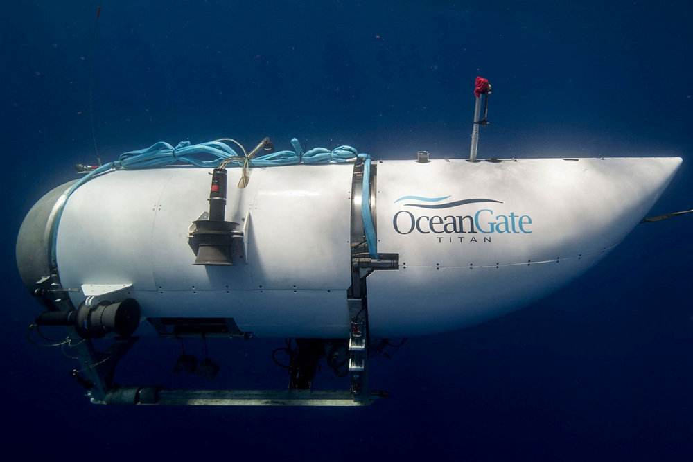 The Titan submersible operated by OceanGate Expeditions dives in an undated photograph