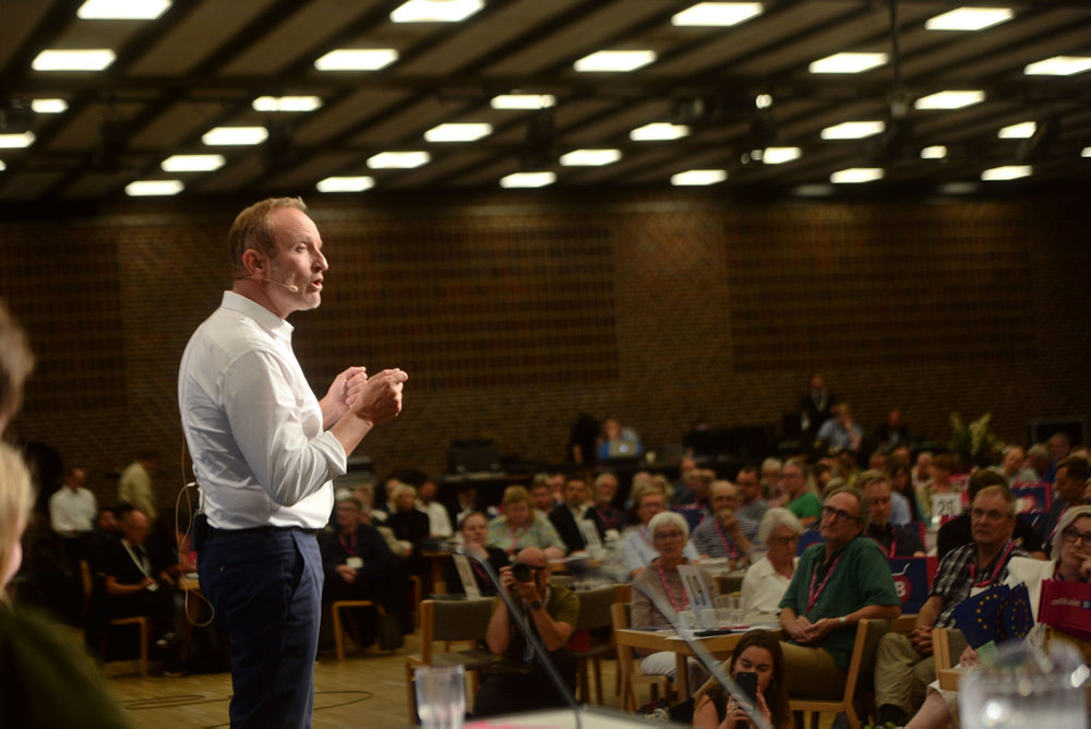 Radikale Venstres landsmøde 2023. Politisk leder Martin Lidegaard holder tale