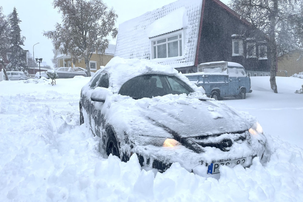 SNÖFALL I KIRUNA