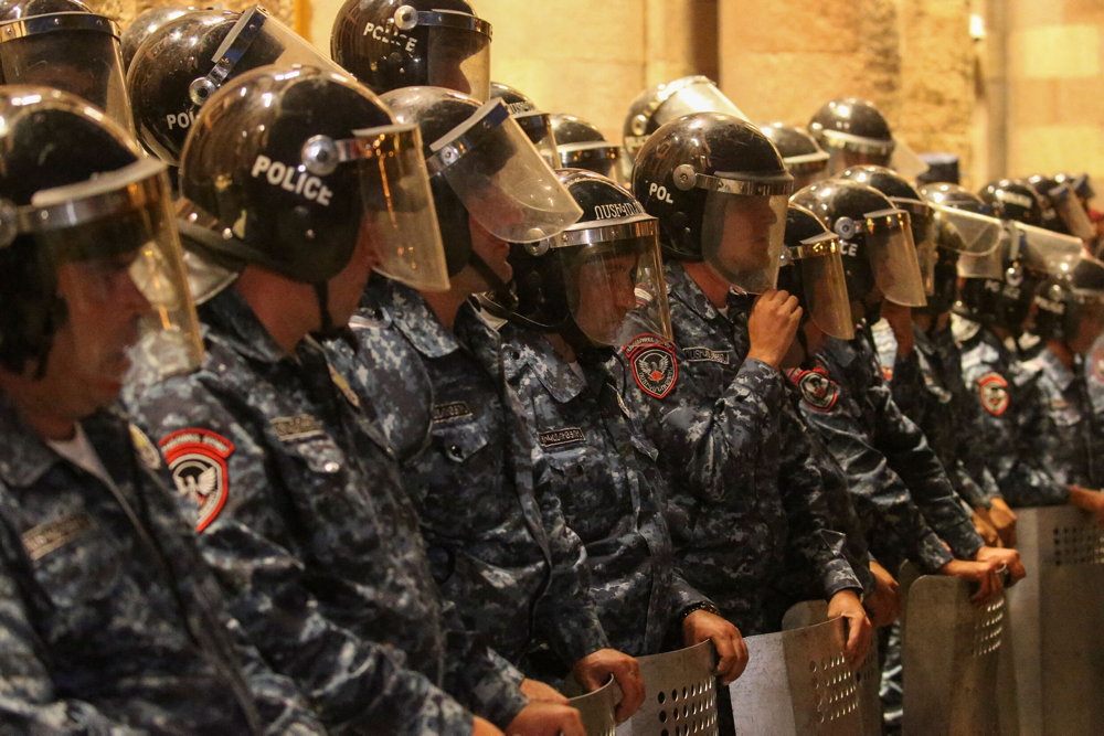 Protest in Yerevan following Azerbaijani offensive in Nagorno-Karabakh