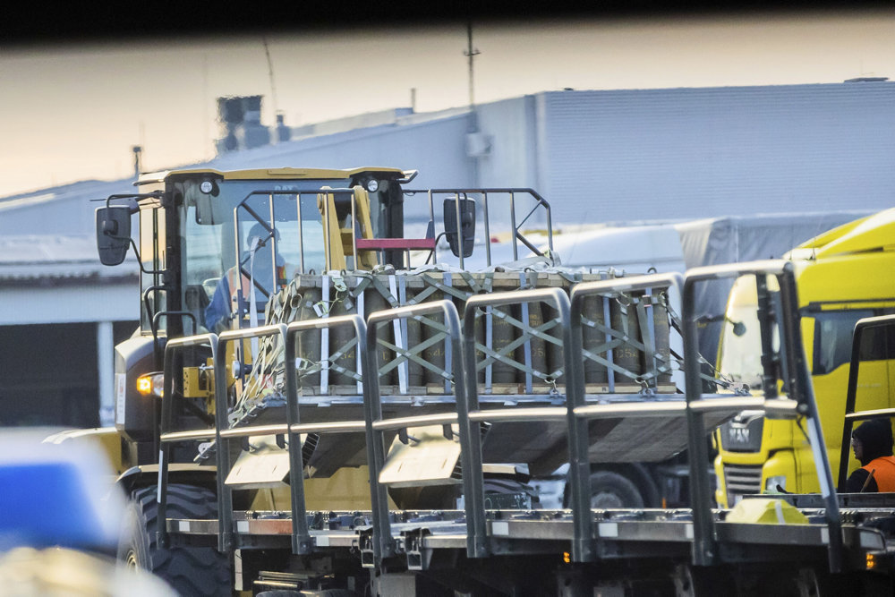 Ammunition loading at the Polish airport Rzesz''w-Jasionka