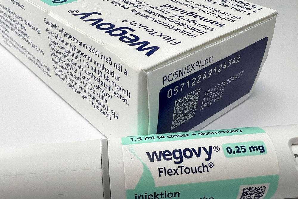 FILE PHOTO: A injection pen of Novo Nordisk''s weight-loss drug Wegovy is shown in this photo illustration in Oslo