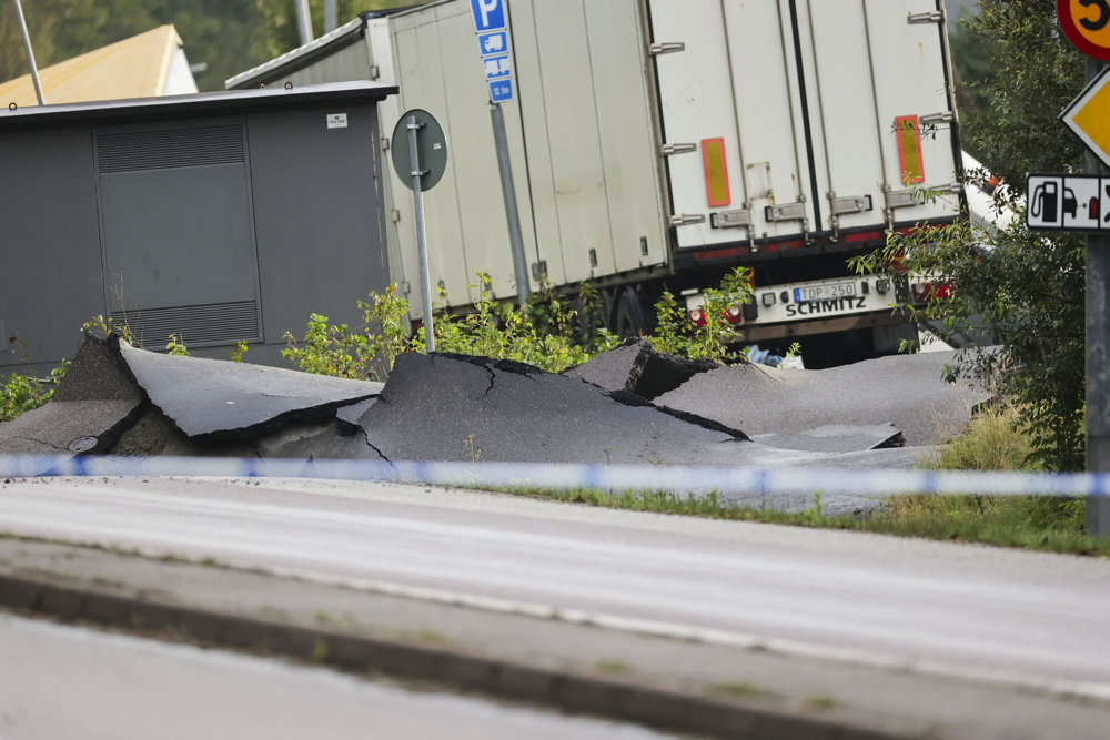 Sweden Landslide Highway Collapse