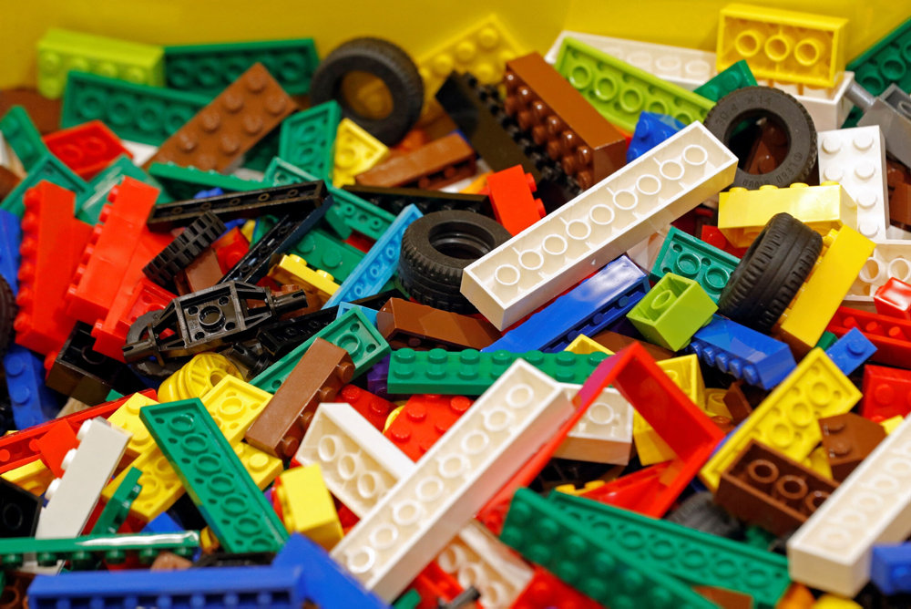 FILE PHOTO: Pieces of Lego bricks are seen in a shop in Paris