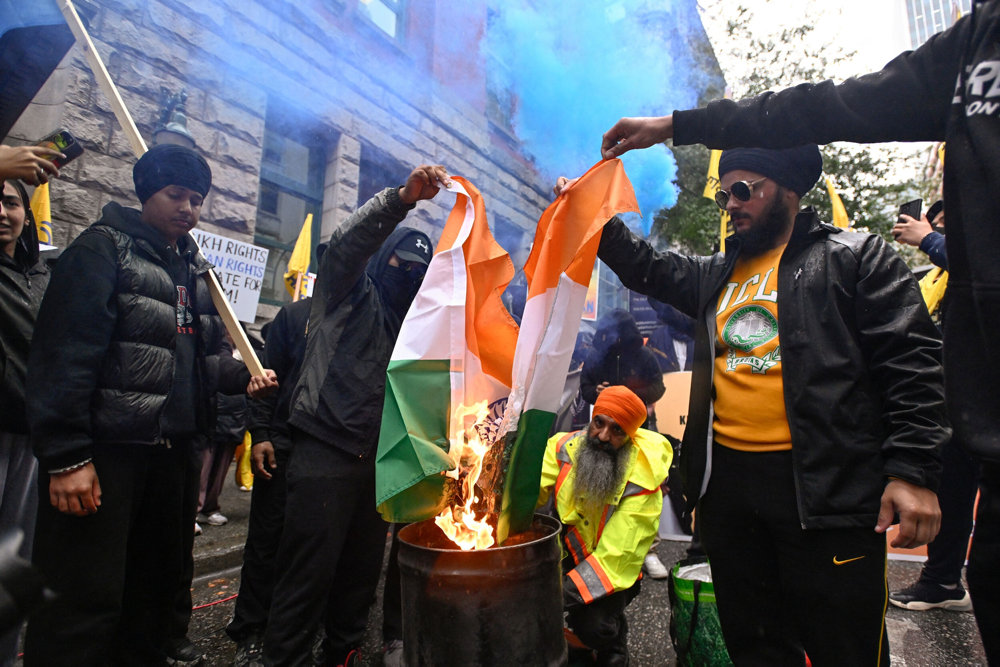 Protest outside India''s consulate in Toronto