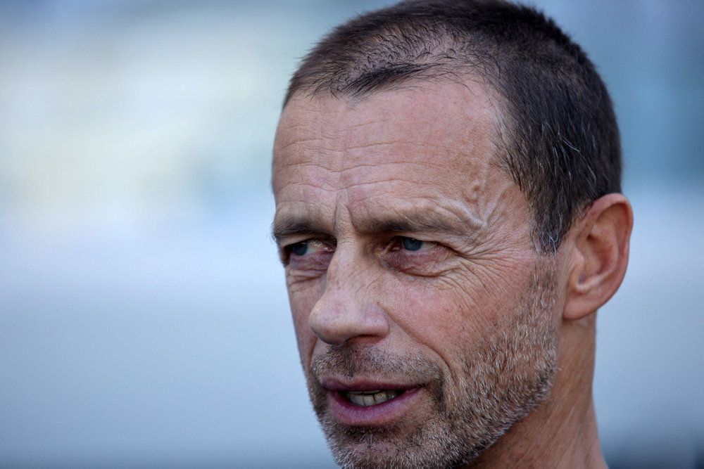 UEFA president Aleksander Ceferin is seen during a UEFA Grassroots event before the UEFA committee meeting in Limassol