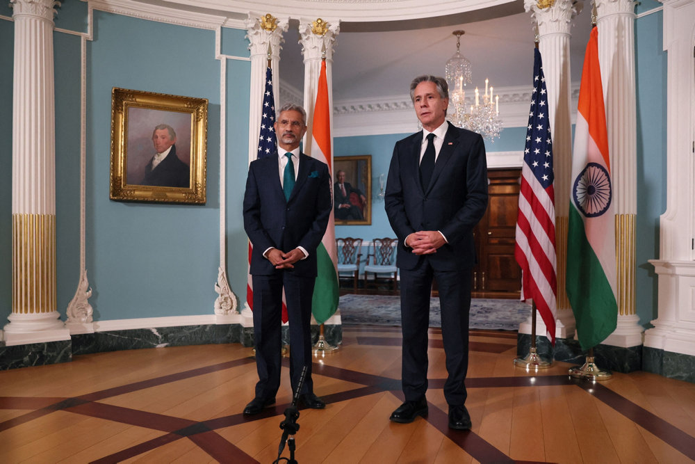 U.S. Secretary of State Antony Blinken meets with India''s External Affairs Minister Subrahmanyam Jaishankar in Washington, U.S.