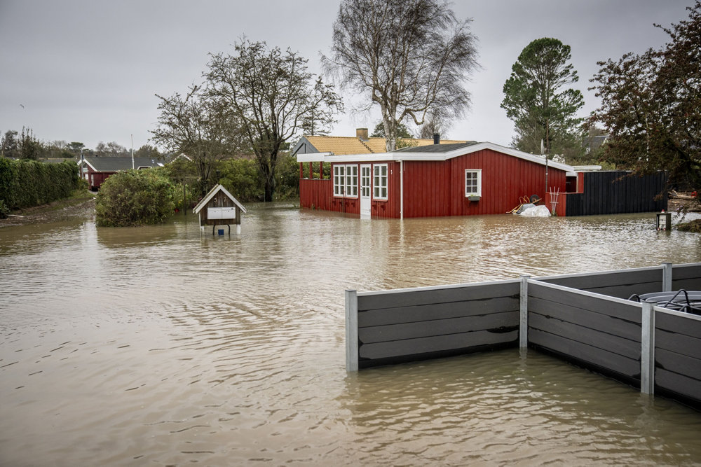 Sønderjylland. Sommerhusområder står under vand